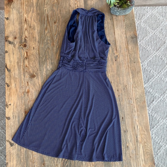 EUC EVAN PICONE DRESS RACERBACK POLKA DOT NAVY WHITE - Picture 3 of 10